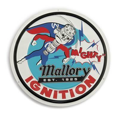 Mallory marine d10 tin sign mallory ignition round 12" ea
