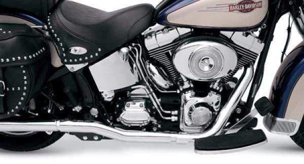 Bassani true dual crossover head pipes chrome harley flstn deluxe 2007-2009