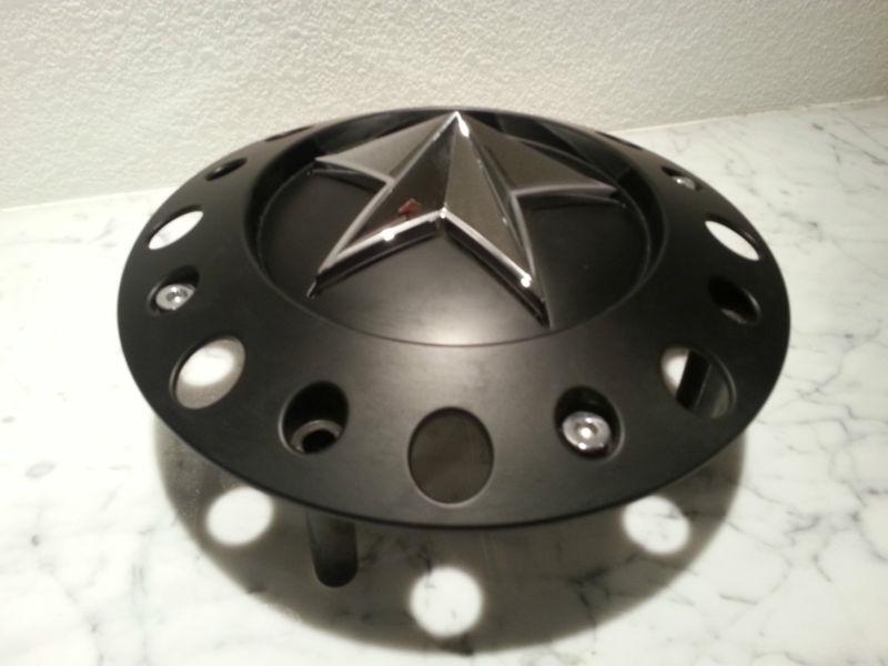1) kmc xd rockstar matte black wheel center cap 1000775b 18" 20" 22" 24" star