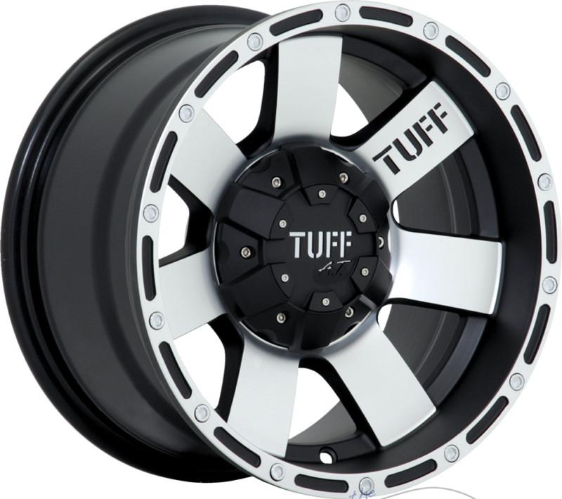 16x8 tuff t02 6x139.7 6x5.5  -13mm matte black machined rims wheels inch 16"