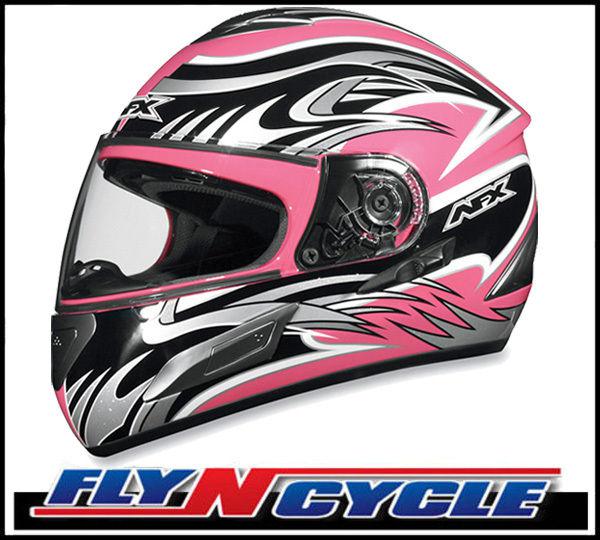 Afx fx-100 sun shield pink multi large full face motorcycle helmet dot lrg lg