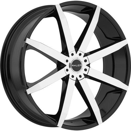 20x8.5 machined black akuza zenith wheels 5x115 5x120 +35 cadillac dts cts dtx