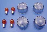 Turn signal domed style lens kit smoked for early harley davidson