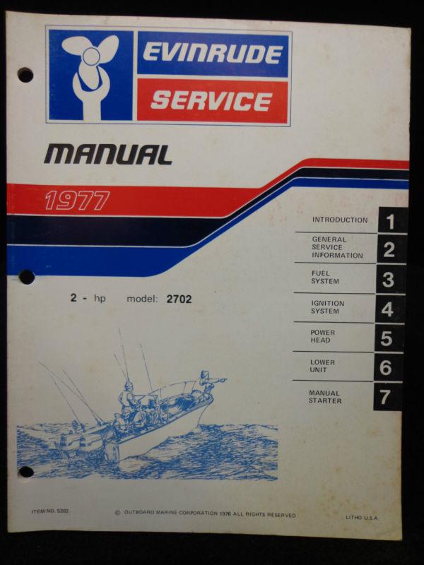 Factory 1977 service manual #5302 evinrude 2 hp outboard motor repair