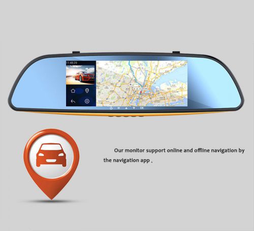 In car bluetooth rearview mirror monitor g-sensor dvr fm gps reverse mini camera