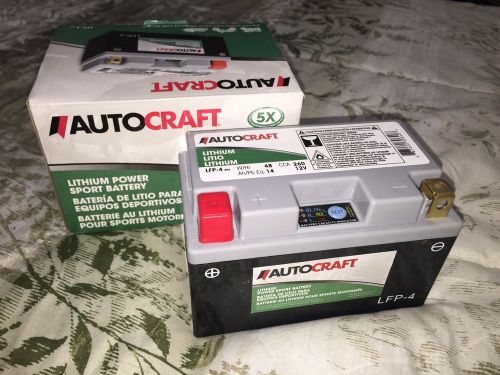 Autocraft lithium power sport battery, lithium, iron, lfp-4, 260 cca