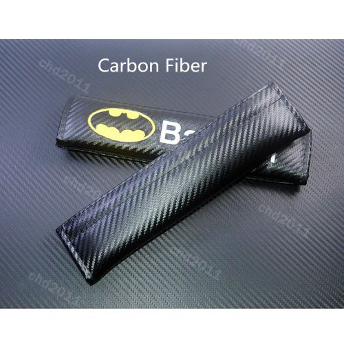 2pcs new batman carbon fiber embroidery car seat belt cushion shoulder pad cover