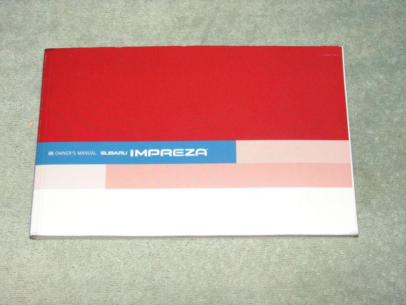 2006 subaru impreza owners manual