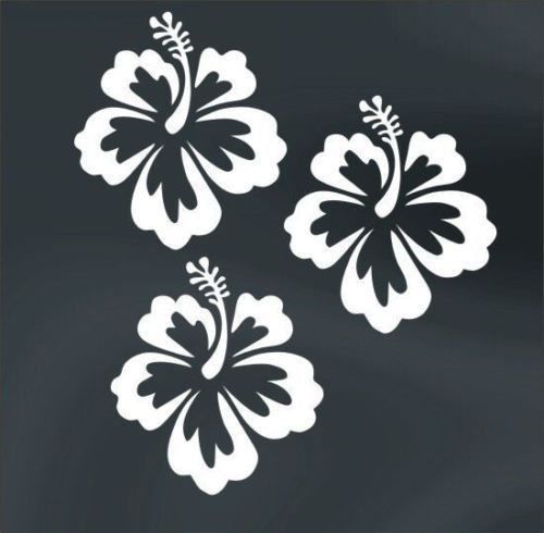 Hawaiian hibiscus surfing tropical spring summer flower flowers decal lot of 3