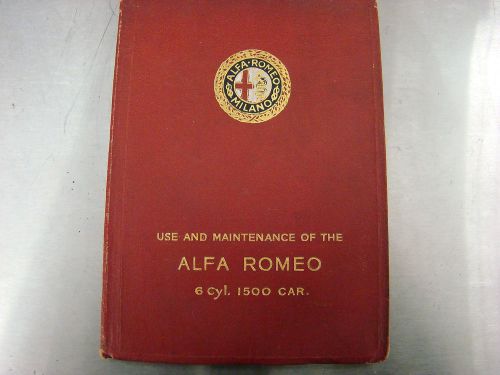 Alfa romeo factory 6c 1500 manual