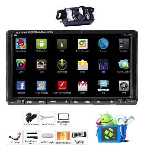 Android double 2 din 7&#039;&#039; car gps stereo radio dvd mp3 player wifi-3g ipod camera