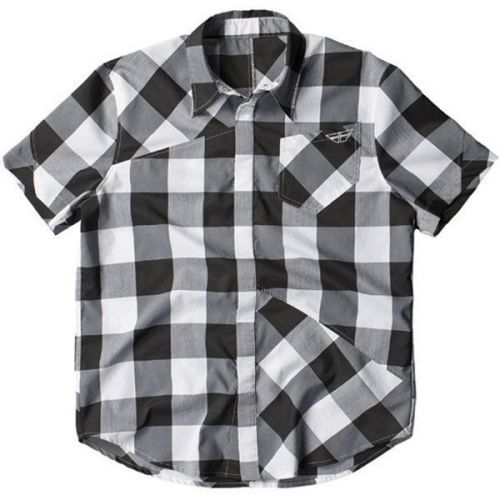Fly racing jack down button up casual mx offroad shirt black/gray sm