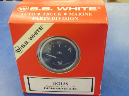 Nos s.s.white 2&#034; electric fuel level gauge gas gauge diamond series hg158
