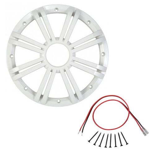 Kicker kmw10gw 10&#034; protective round white sub subwoofer grill screw install kit