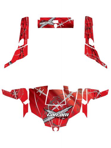 Ng racing wrap quad canam can am commander 800r 800xt 1000 barbed wire red