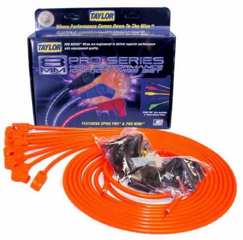 Taylor cable 78351 hot orange universal fit 8mm spiro-pro ignition wire set