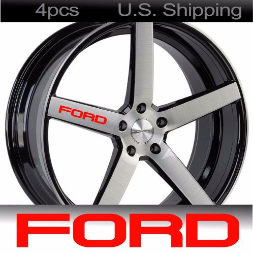 4 ford stickers decals wheels door handle mirror mustang racing sport red