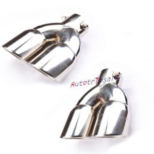 Dual exhaust end tip pipes steel for honda civic 10th gen 4dr sedan 2016 2017