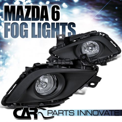 2014-2016 mazda 6 atenza clear fog lights driving bumper lamp+h11 bulbs+switch