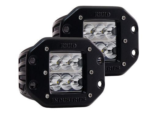 Rigid industries 51212 d2-series flush mount amber led light pair - specter/wide