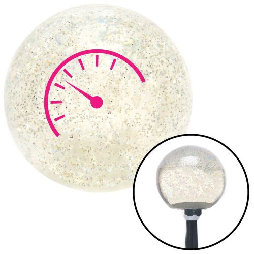 Pink instrument gauge clear metal flake shift knob with m16 x 1.5 insertcover