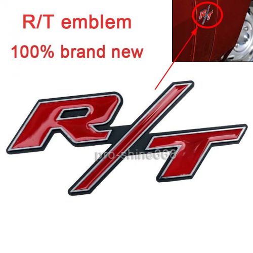 R/t black red auto car motor metal r/t badge decal emblem fit dodge  charger a