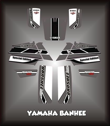 Yamaha banshee 350semi custom graphics kit specialsilver