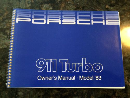 Original 1983 porsche 911 turbo owners manual - excellent