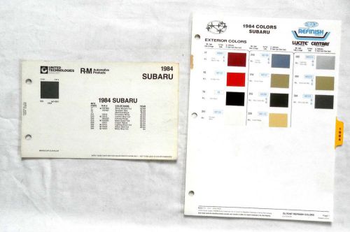 1984 subaru dupont and r-m   color paint chip chart all models original