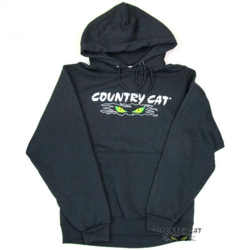 Country cat men&#039;s cat eyes logo black sweatshirt 50/50 cotton poly - ccblackswt_