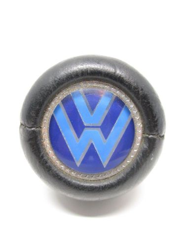 Vintage leather gear shift knob with vw volkswagen emblem