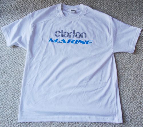 Clarion marine logo white tee t-shirt mens xl extra large *brand new!*