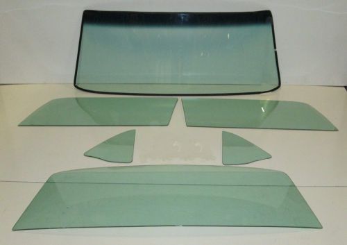 1969 mustang early hardtop new windshield door quarter &amp; back glass green tint