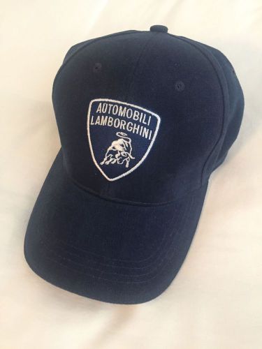 Extremely rare navy blue automobili lamborghini shield hat factory certified new