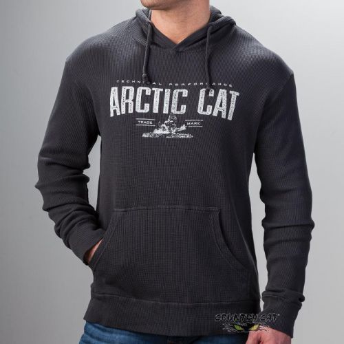 Arctic cat men&#039;s thermal cotton non-fleece hoodie sweatshirt - black - 5279-41_
