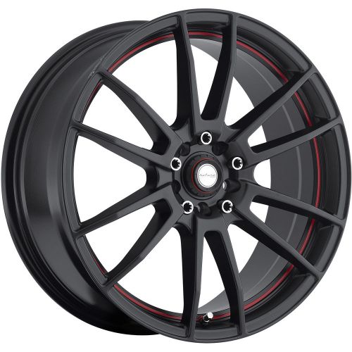 Ninja nj09 18x7.5 4x100/4x114.3 (4x4.5) +45mm black red wheels rims