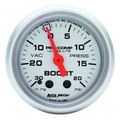 Auto meter 4301 ultra-lite 2-1/16&#034; mech. boost/vacuum gauge, 30 in hg/20psi