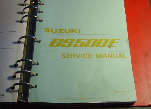1989 suzuki motorcycle  gs500e service manual binder p/n 99500-34060-03e  (888)
