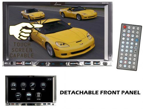 Lanzar sdn7ud 7&#039;&#039; double din tft monitor touch screen dvd mpeg4 mp3 cd usb radio