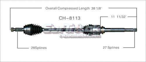 Sur track ch-8113 cv half-shaft assembly-new cv axle shaft