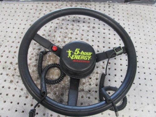 Nascar race used clint bowyer 5 hr eng steering wheel with ppt / kill button