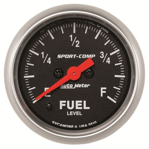 Autometer sport comp ii 2-1/16&#034; programmable fuel level gas gauge 3310 nice