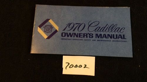 1970 cadillac original owners manual 160626 70002 d