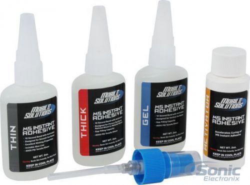 Mobile solutions 4pc ca glue kit and spray activator (ad-mskit-2oz)
