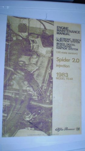 Alfa romeo spider engine maintenance manual - 1983 -  pdf version