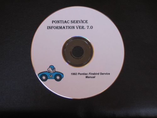 1992 pontiac firebird service manual on cd