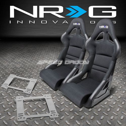 Nrg deep bucket racing seats+cushion+stainless steel bracket for 90-97 mx5 miata