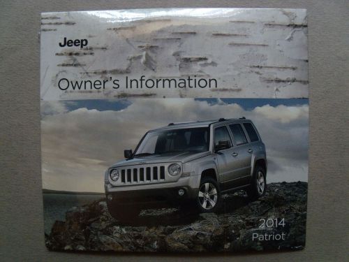 2014 jeep patriot owner&#039;s information dvd manual / factory sealed !!