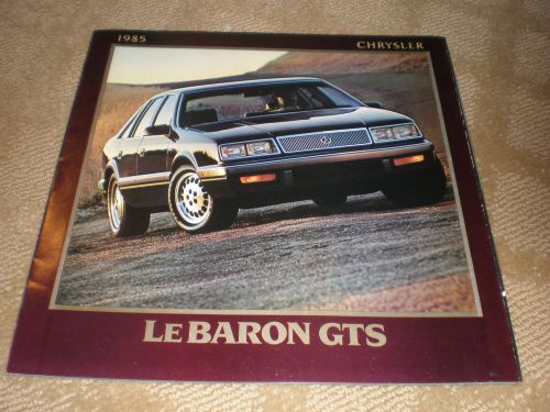 1985 chrysler lebaron gts original car sales brochure - #81-005-5001 11&#034; x 11&#034;