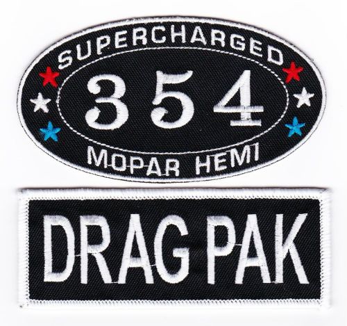 354 hemi dodge challenger drag pak sew/iron on patch embroidered mopar car